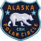 2 x Alaska Polarkreis Patch 60 x 61 mm gestickt/Aufbügler Aufnäher Flicken Patches/Reise Reiseführer Polar Circle Bär Eisbär USA Kanada Arktis Nordpol Polarstern Amerika/Club of Heroes