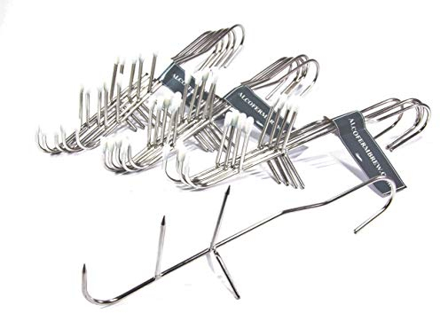 AlcoFermBrew Lot de 15 Crochets -V- en Acier, idéal pour Le fumoir à Viande et Poisson