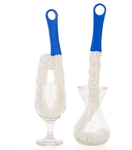 Zonfer 1pc Bottle Cleaning Brush, Soft Foam Brush, Bendable Bottle Brush Cleaner for Wine Champagne Glasses/beer Steins/neck Goblets