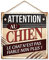 STC - Plaque Métal Attention au Chien, Le Chat n'est Pas fiable Non Plus !