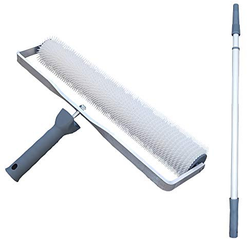 Entlüftungsroller - 40 cm + Teleskopstiel - Entlüftungswalze Betonentlüfterrolle Stachelwalze Igelwalze zum Entlüften von Bodenbeschichtungen, Ausgleichsmassen, Verlaufsbeschichtungen etc.