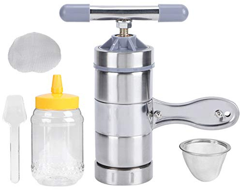 Yuecoom Stainless Steel Honey Press, Mini Portable Honey Extractor, Manual Honey Squeezer with Stainless Steel Filter, Beekeeping Tool