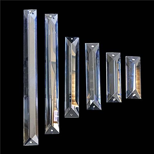 WKXCTS Kristall Glas Rechteck hängende Kristall-Kronleuchter-Prism-Drop-Anhänger in einem oder Zwei Löchern für Beleuchtungsteile Lampe Dekor Ornament (Color : 76mm, Size : 2 Holes)