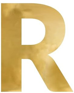 PartyDeco Gold Alphabet Spiegel Braut und Bräutigam Initialen Hipsu Acryl Buchstaben Zeichen Symbol R Backdrop Hochzeit Backdrop Hochzeit Hanging Wall Floral Inschrift Spiegel