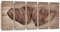 Feeby Modernes Bild 100x40 cm Holz Herz Liebe 5 Paneele Design Deko Wand Aesthetic Vintage Rustikal Retro Braun