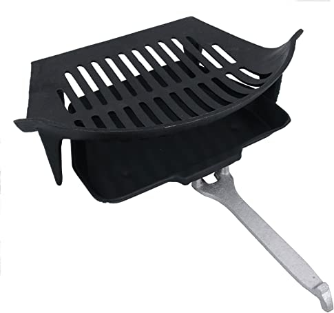 AB Tools 16 Fire Grate, Ashpan & Handle Fireplace Cast Iron Log Coal Saver For 18 Fire