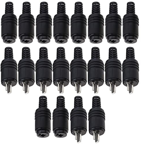 eMagTech 20PCS 2 Pin DIN Speaker Plug with Screw Terminals HiFi Loudspeaker Cable Connector for HiFi Loud Speaker Devices No Soldering 10PCS Male & 10PCS Female