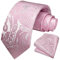 HISDERN Cravate Rose Homme Paisley Mariage Cravates et Pochette Set Floral Ensemble de Cravate Mouchoir pour Hommes