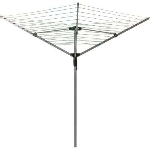 Stendibiancheria rotante a 4 bracci, asciugatrice da giardino permanente con 40 m di spazio di asciugatura