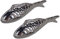 2er Schwimmtier Fisch Silber | Figur Gartenteich Gartenfigur Gartendeko | 6x15 cm