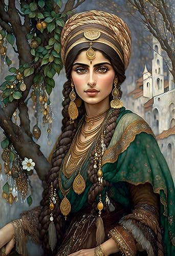 AGAATI Bild Auf Leinwand Leinwand Mit Bild Schöne türkische Zigeunerin mit Big Brown für Office Home Decor 60x90cm