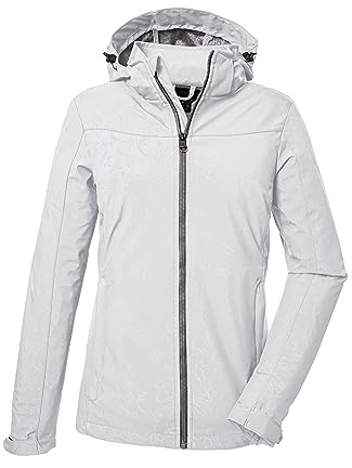 killtec Damen Softshelljacke/Outdoorjacke mit abzippbarer Kapuze KOS 40 WMN SFTSHLL JCKT, gebrochenes weiss, 38, 41280-000
