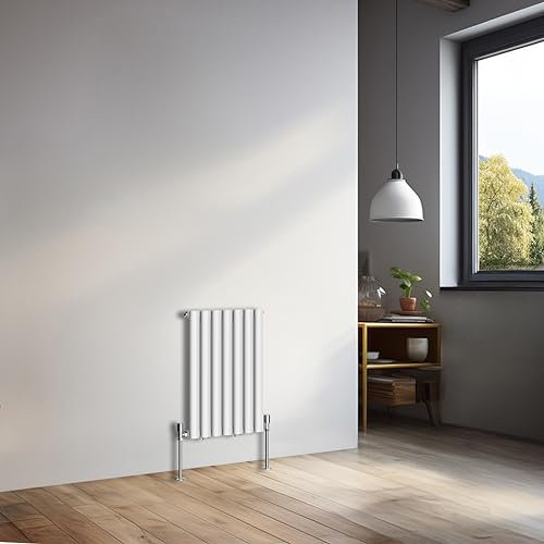 NRG 600x413mm Horizontal Oval Single Panel Radiator Heater Column Radiator Central Heating Radiators Gloss White