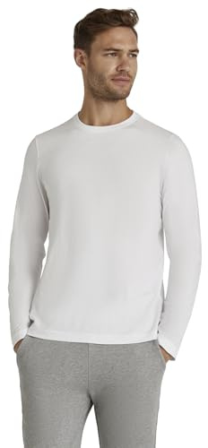 FALKE Herren Pullover Basic T-Shirt Longsleeve M L/s Sh Baumwolle weich langarm bequem sehr leicht 1 Stück, Weiß White 2000, XL