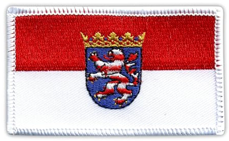 Flagge von Hessen - selbstklebende Rückseite - bestickter Aufnäher / Abzeichen / Emblem