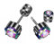 ZOCOYUU 4 Pairs Titanium Screw Back Surgical Stainless Steel Stud Earrings for Women Men,Rainbow 5A Cubic Zirconia Studs Double Side Earrings Piercing Sleeper Studs Jewelry 6mm (Black-Rainbow-6mm)