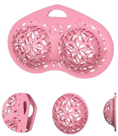 Cjeuxnr Bra Washing Bag Silicone Mesh Underwear Laundry Bags,Pink Reusable Silicone Bra Wash Bag Fits A-C Cup Bras,Anti Deformation Lingerie Bag for Washer/Dryer Machines