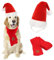 Mfsdai Weihnachtskostüm Hunde Katzen，Katzenkostüm Weihnachten Verstellbare Hundemütze Schal Weihnachtshundeschal für Große Haustier