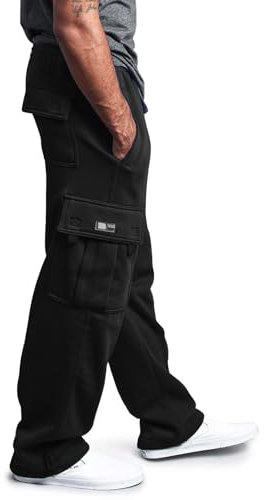 Generico Pantaloni Uomo con Elastico in Vita Salopette Uomo Jeans Vita Alta Pantaloni Baggy Neri Uomo Pantaloni Uomo Larghi alla Caviglia Jeans Elasticizzati Uomo Taglie Forti