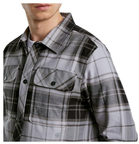 G-Star Herren GPO Overshirt, Mehrfarben (grey alloy luke check D25388-D749-G894), XXL