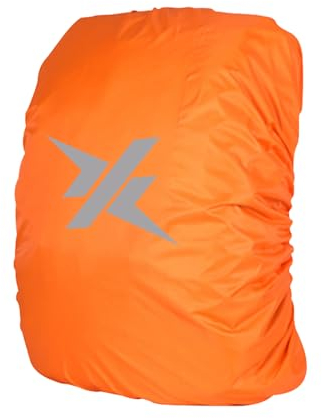 Uxney Rucksack Regenschutz mit reflektierendem Streifen für Bergsteigen, Reisen, Radfahren, Camping und Outdoor (Orange, L)