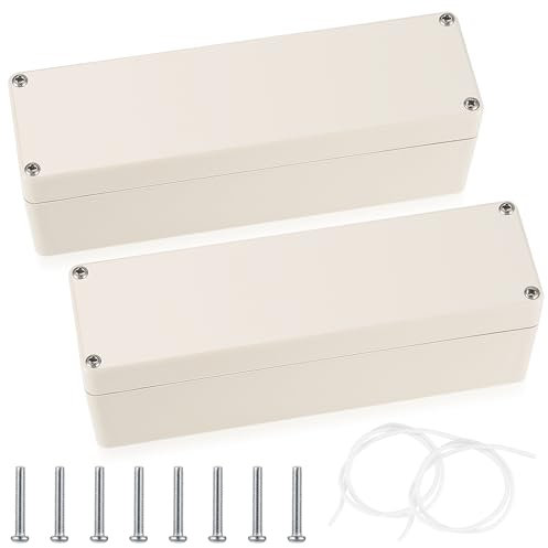 2 Pcs Boîte de Dérivation étanche IP68, Boîte de Jonction électrique Extérieure Imperméable, Presse-étoupes Boîtier électrique de Câbles (gris-blanc, 145x45x55mm)