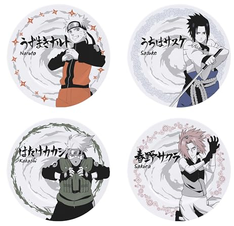 ABYSTYLE - NARUTO SHIPPUDEN Set de 4 Assiettes Personnages