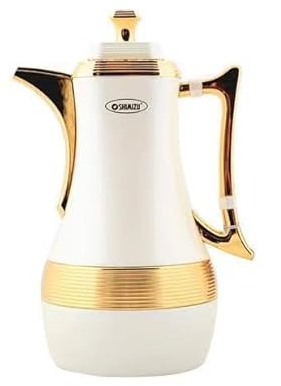 ETomey Jarra de café térmica, jarra de vacío con botón, exquisito termo de café, 1000 ml, hervidor aislante for el hogar, termo interior de vidrio, botella de agua caliente, olla aislante