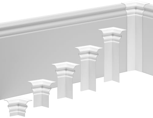 REESE Innenecke Weiß für Sockelleisten | 18 x 60 mm | passgenau | Profil Hamburg/Berlin | Verbinder für Leisten | einfache Montage ohne Bohren