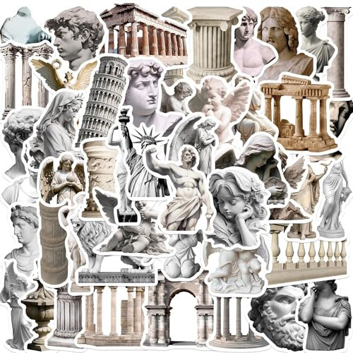 AUCEKO 50 Stück Kunststatuen Aufkleber Pack Art Statue Sticker Set wasserdichte Vinyl Sticker für Laptop Kinder Autos Motorrad Fahrrad Skateboard Gepäck Koffer Computer Aufkleber Graffiti Decal