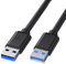 Câble USB 3.0 mâle vers mâle de 50 cm - Câble USB vers USB de type A mâle vers A mâle 5 Gbit/s - Compatible avec ventilateur de refroidissement de disque dur/lecteur DVD et plus encore - Noir
