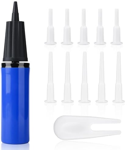 PEUTIER Exercise Ball Pump Kits, Hand Air Pump for Inflatables Ball with 10PCS Plugs & A Plug Puller Yoga Ball Pump