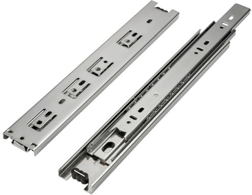 MOCNT 1 Paar (2 Stück) 800mm Schubladenführungen 45mm Nut Schubladenschienen 45kg Vollauszug Schubladenauszug Kugellager Stahl Schienen Schubladen Auszugsschienen Kabinett