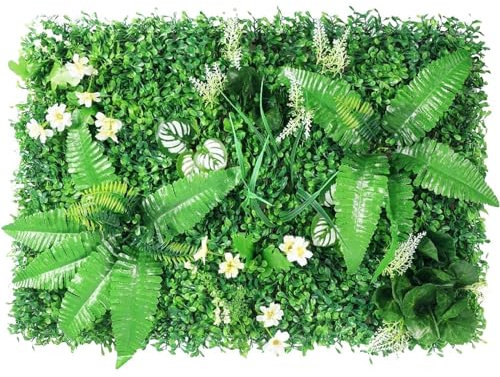 HiyyFloy Panneau Mural d'herbe Panneau Mural De Gazon Artificiel Mur d'herbe De Verdure Haie Mur d'herbe Clôture De Toile De Fond pour Décor De Mariage Extérieur Intérieur