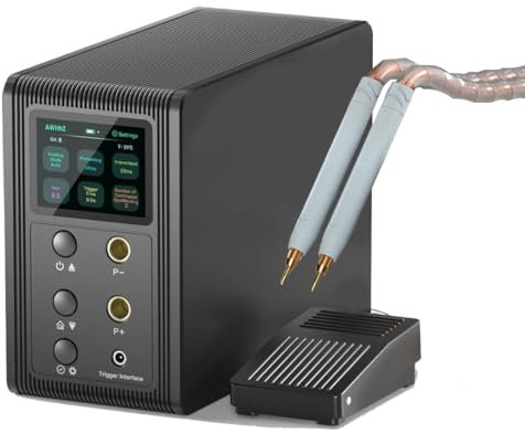 Akku Punktschweißgerät - TAZZOR 14.6KW Punktschweißgerät mit Farad-Kondensator 1800A Kondensator Energiespeicher Impulsschweißmaschine für 18650, LiFePO4 Lithium Akku Pack Gebäude