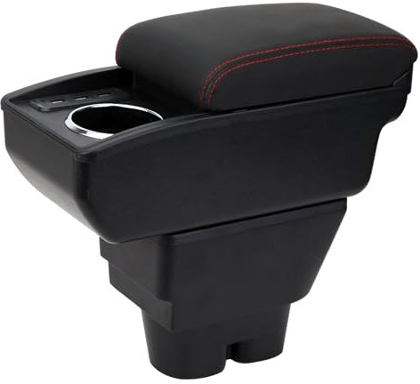 YJYWZH Compatible with Peugeot 207 Accoudoirs Voiture Console Centrale Boîte de Rangement Accoudoir Intérieur avec port USB