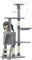 PawHut Árbol para Gatos Rascador Grande 50x35x134,2 cm con Nidos Plataformas Casetas Ratón de Juego Hamaca Postes de Sisal Cubierto de Felpa Gris