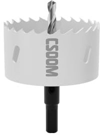 CSOOM Sierra perforadora bimetálica M42 de 68 mm, color blanco, para herramientas de perforación en madera, plástico, placas de yeso y chapa