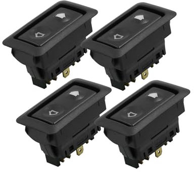 A ABSOPRO 4pcs DC 12V 6 Broches électrique Interrupteur Momentané Voiture Bouton Lève Vitre Remplacement d'article
