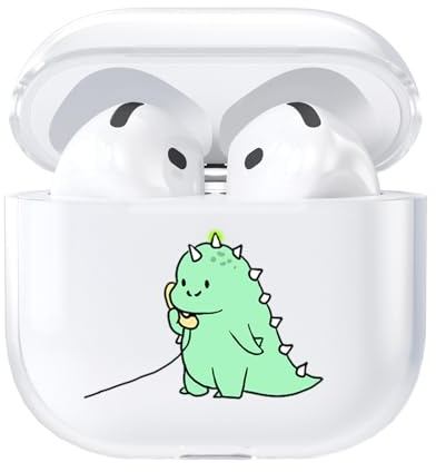 AKABEILA Hülle Kompatibel mit Apple AirPods 4 Transparente Schutzhülle Weich TPU mit Niedliches Design AirPods 4 Gen 2024 USB-C Ladehülle LED Front Sichtbar