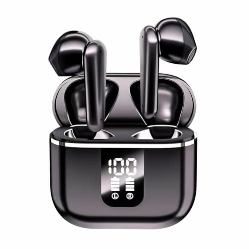 Auriculares Inalambricos Bluetooth, Auriculares Bluetooth 5.3 con HD Micrófono HiFi Estéreo Pantalla LED con Reducción de Ruido ENC, Carga Rápida USB-C resistentes al agua IP7 adecuados Android iOS