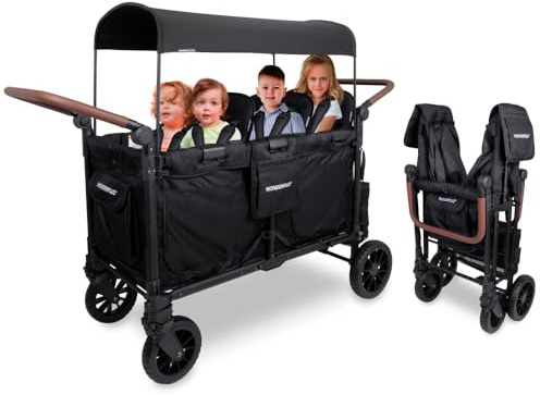 Wonderfold Premium 6-Sitzer Kinderwagen, Spacious Comfort & Sicherheitsdesign, All-Terrain XL Räder - Kinderwagen und Reisebuggy - Sonnenschutz, Großer Stauraum