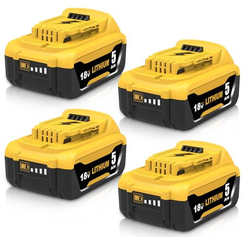 4pcs 5000mAh replacement for Dewalt 18V battery for Dewalt battery DCB180 DCB181 DCB182 DCB184 DCB200 DCB201 DCB204 with LED indicator