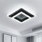 DELIPOP Modern LED Deckenleuchte, 30W 3375LM Deckenlampe Quadratisch Schwarz, Acryl Deckenbeleuchtung für Wohnzimmer Schlafzimmer Flur Küche Balkon, 6500K Kaltesweiß, 30CM