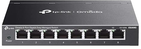 TP-Link ES208G 8 Port Gigabit Network Switch, Omada Ethernet Switch, Ethernet Splitter, Metal Case, Easy Cloud Managment, Silent operation, Energy Saving, Plug & Play, Desktop/Wall Mounting