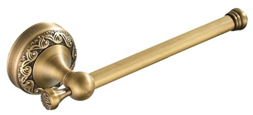 Flybath Toilet Roll Holder Antique Brass Vintage Bathroom Tissue Paper Holder Stand with Exquisite Pattern Carving Design Wall Mount, Brushed Bronze