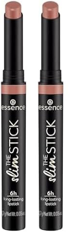 essence THE slim STICK, Lippenstift, Nr. 102, Nude, langanhaltend, pflegend, Expressergebnis, farbintensiv, matt, vegan, ohne Parfüm, ohne Alkohol, ohne Parabene, 2er Pack (1.7g)
