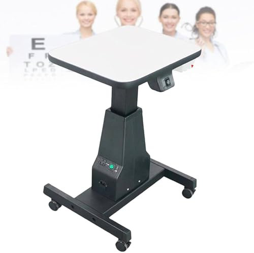 YANGYMM Tavolo per Strumenti Motorizzati per Optometria Ottica, Tavolo Elevatore Mobile Professionale Regolabile con Sollevamento Elettrico da 180 Mm per Oftalmologia, capacità di Peso di 75 kg,Black