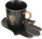 PartyKindom 1 Juego Taza De Café Azul Chocolate Caliente Tazas Taza De Té De Porcelana Tazas Para El Té Tazas De Café Antiguas Tazas De Porcelana Novedad Taza De Porcelana Cerámica Negro