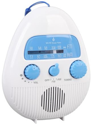 Tragbares Duschradio, AM FM Splash Proof Bad Radio Eingebautes Lautsprecherbatteriebatterie -Hängeradio mit Rotierenden für eine Einfache Stimmung